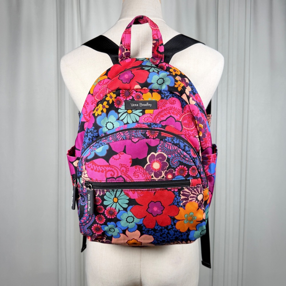 Vera Bradley Floral Print Backpack in Pink, Red, Blue, Orange